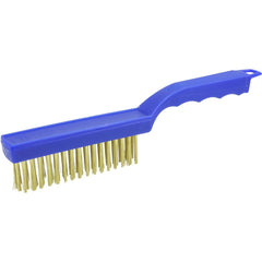 Hand Wire Scratch Brush, .012 Brass Wire Fill, Plastic Handle - All Tool & Supply