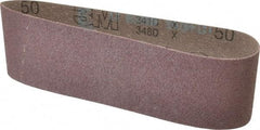 3M - 3" Wide x 21" OAL, 50 Grit, Aluminum Oxide Abrasive Belt - Aluminum Oxide, Coarse, Coated, X Weighted Cloth Backing, Series 341D - All Tool & Supply