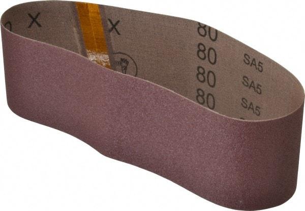 3M - 3" Wide x 24" OAL, 80 Grit, Aluminum Oxide Abrasive Belt - Aluminum Oxide, Medium, Coated, X Weighted Cloth Backing, Series 340D - All Tool & Supply