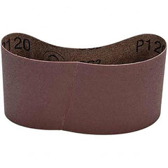 Abrasive Belt: 3-1/2″ Width, 120 Grit, Aluminum Oxide Coated, X Weighted, Series 241D