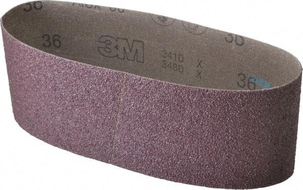 3M - 4" Wide x 24" OAL, 36 Grit, Aluminum Oxide Abrasive Belt - Aluminum Oxide, Very Coarse, Coated, X Weighted Cloth Backing, Series 341D - All Tool & Supply