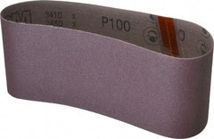 3M - 4" Wide x 24" OAL, 100 Grit, Aluminum Oxide Abrasive Belt - Aluminum Oxide, Fine, Coated, X Weighted Cloth Backing, Series 341D - All Tool & Supply