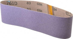 3M - 3" Wide x 24" OAL, 80 Grit, Ceramic Abrasive Belt - Ceramic, Medium, Coated, Y Weighted Cloth Backing, Series 761D - All Tool & Supply