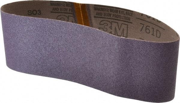 3M - 4" Wide x 24" OAL, 60 Grit, Ceramic Abrasive Belt - Ceramic, Medium, Coated, Y Weighted Cloth Backing, Series 761D - All Tool & Supply