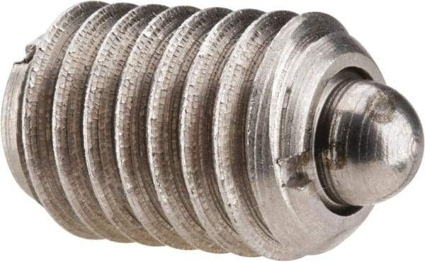 Gibraltar - 1/2-13, 3/4" Thread Length, 0.151" Plunger Projection, Stainless Steel Threaded Spring Plunger - 1/4" Max Plunger Diam, 0.75" Plunger Length, 1.75 Lb Init End Force, 5.5 Lb Final End Force - All Tool & Supply