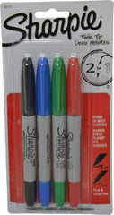 Sharpie - Black, Red, Blue, Green Wet Surface Pen - Twin Tip, AP Nontoxic Ink Fine/Ultra Fine Tip, AP Nontoxic Ink - All Tool & Supply