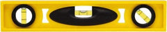 Stanley - 12" Long 3 Vial I-Beam Level - ABS Plastic, Yellow, 1 45°, 1 Level & 1 Plumb Vials - All Tool & Supply