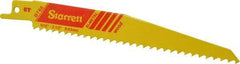 Starrett - 6" Long x 3/4" Thick, Bi-Metal Reciprocating Saw Blade - Tapered Profile, 6 TPI, Toothed Edge, Universal Shank - All Tool & Supply