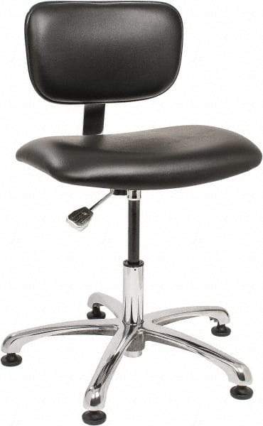 Bevco - Clean Room Swivel Chair - 20" Wide x 17" Deep, Vinyl Seat, Black - All Tool & Supply