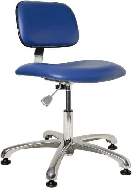 Bevco - Clean Room Swivel Chair - 20" Wide x 17-1/4" Deep, Vinyl Seat, Blue - All Tool & Supply