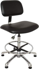 Bevco - Clean Room Swivel Chair - 20" Wide x 17-1/4" Deep, Vinyl Seat, Black - All Tool & Supply