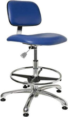 Bevco - Clean Room Swivel Chair - 20" Wide x 17" Deep, Vinyl Seat, Blue - All Tool & Supply