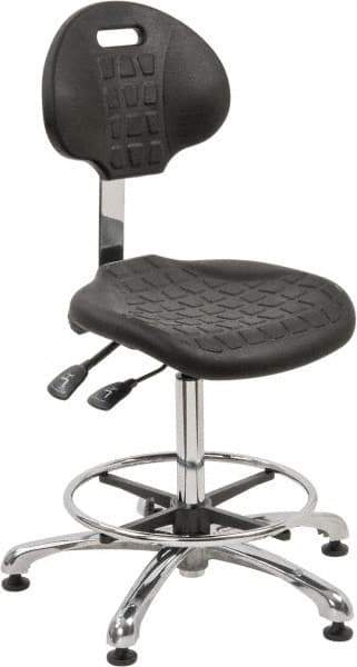 Bevco - Adjustable Chair - 18" Wide x 17-1/4" Deep, Polyurethane Seat, Black - All Tool & Supply