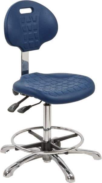 Bevco - Adjustable Chair - 18" Wide x 17-1/4" Deep, Polyurethane Seat, Blue - All Tool & Supply