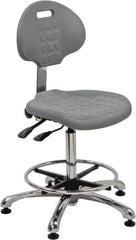 Bevco - Adjustable Chair - 18" Wide x 17-1/4" Deep, Polyurethane Seat, Gray - All Tool & Supply