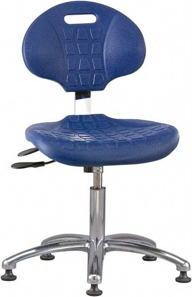 Bevco - Adjustable Chair - 18" Wide x 17-1/4" Deep, Polyurethane Seat, Blue - All Tool & Supply