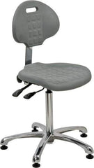 Bevco - Adjustable Chair - 18" Wide x 17-1/4" Deep, Polyurethane Seat, Gray - All Tool & Supply