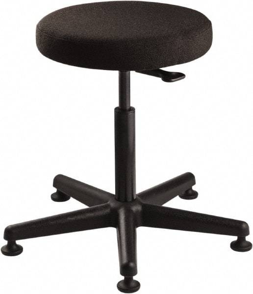 Bevco - 15" Wide x 15" Deep x 24 to 34" High, Reinforced Plastic Base, Adjustable Seat Stool - Fabric Seat, Black - All Tool & Supply