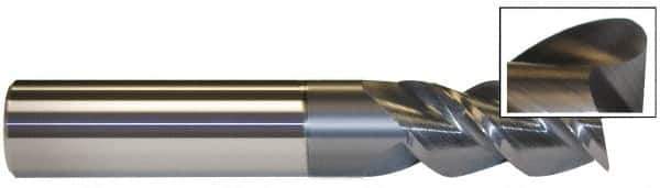 Accupro - 1/2", 3 Flute, Single End, Solid Carbide, 0.02" Corner Radius End Mill - 2-1/2" OAL, 40° Helix, Right Hand Flute, 5/8" LOC, Right Hand Cut - All Tool & Supply