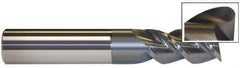 Accupro - 9/16", 3 Flute, Single End, Solid Carbide, 0.025" Corner Radius End Mill - 3-1/2" OAL, 40° Helix, Right Hand Flute, 1-1/4" LOC, Right Hand Cut - All Tool & Supply