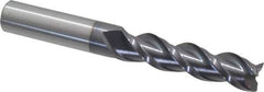 Accupro - 1/2", 3 Flute, Single End, Solid Carbide, 0.02" Corner Radius End Mill - 4" OAL, 40° Helix, Right Hand Flute, 2" LOC, Right Hand Cut - All Tool & Supply