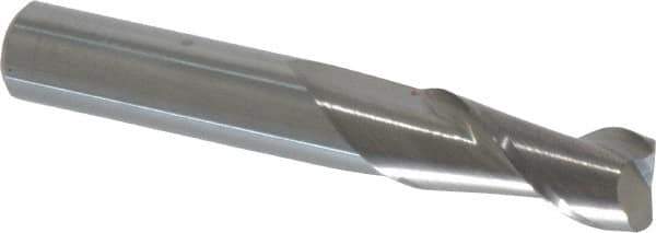 Accupro - 3/8", 2 Flute, Single End, Solid Carbide, 0.045" Corner Radius End Mill - 2-1/2" OAL, 40° Helix, Right Hand Flute, 7/8" LOC, Right Hand Cut - All Tool & Supply