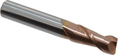 Accupro - 3/8", 2 Flute, Single End, Solid Carbide, 0.03" Corner Radius End Mill - 2-1/2" OAL, 40° Helix, Right Hand Flute, 7/8" LOC, Right Hand Cut - All Tool & Supply