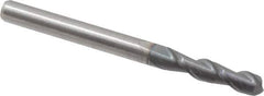 Accupro - 1/8", 2 Flute, Single End, Solid Carbide, 0.015" Corner Radius End Mill - 1-1/2" OAL, 40° Helix, Right Hand Flute, 1/2" LOC, Right Hand Cut - All Tool & Supply