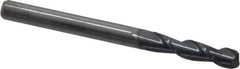 Accupro - 1/8", 2 Flute, Single End, Solid Carbide, 0.03" Corner Radius End Mill - 1-1/2" OAL, 40° Helix, Right Hand Flute, 1/2" LOC, Right Hand Cut - All Tool & Supply