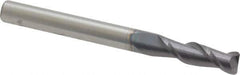 Accupro - 3/16", 2 Flute, Single End, Solid Carbide, 0.03" Corner Radius End Mill - 2" OAL, 40° Helix, Right Hand Flute, 5/8" LOC, Right Hand Cut - All Tool & Supply