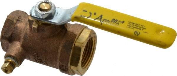 Conbraco - 3/4" Pipe, Bronze, Straight with Side Tap, Gas Ball Valve - 250 psi WOG Rating, Lever Handle, FNPT x FNPT End Connections, 2 Piece - All Tool & Supply