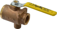 Apollo - 3/4" Pipe, Full Port, Bronze Standard Ball Valve - 2 Piece, Inline - One Way Flow, FNPT x FNPT Ends, Lever Handle, 125 WOG - All Tool & Supply