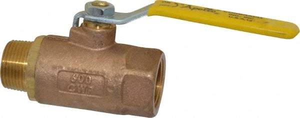 Apollo - 1" Pipe, Standard Port, Bronze Standard Ball Valve - 2 Piece, Inline - One Way Flow, MNPT x FNPT Ends, Lever Handle, 600 WOG, 150 WSP - All Tool & Supply