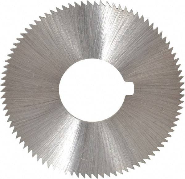 Made in USA - 1-3/4" Diam x 0.036" Blade Thickness x 5/8" Arbor Hole Diam, 90 Tooth Slitting and Slotting Saw - Arbor Connection, Right Hand, Uncoated, High Speed Steel, Concave Ground, Contains Keyway - All Tool & Supply