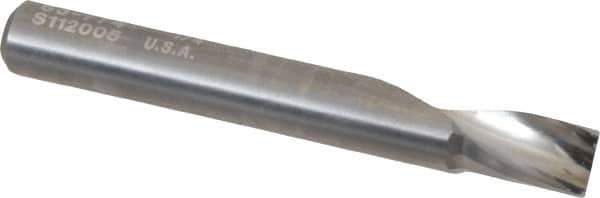 Onsrud - 1/4" Cutting Diam x 3/8" Length of Cut, 1 Flute, Upcut Spiral Router Bit - Uncoated, Right Hand Cut, Solid Carbide, 2" OAL x 1/4" Shank Diam, Single Edge, 21° Helix Angle - All Tool & Supply