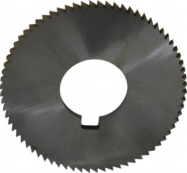 Made in USA - 2-3/4" Diam x 0.144" Blade Thickness x 1" Arbor Hole Diam, 72 Tooth Slitting and Slotting Saw - Arbor Connection, Right Hand, Uncoated, High Speed Steel, Concave Ground, Contains Keyway - All Tool & Supply