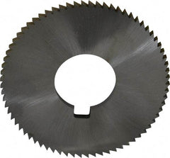 Made in USA - 2-3/4" Diam x 0.144" Blade Thickness x 1" Arbor Hole Diam, 72 Tooth Slitting and Slotting Saw - Arbor Connection, Right Hand, Uncoated, High Speed Steel, Concave Ground, Contains Keyway - All Tool & Supply