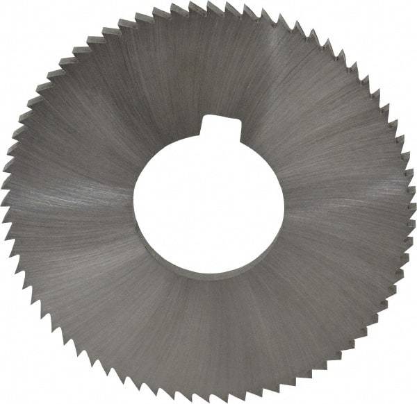 Made in USA - 2-3/4" Diam x 0.162" Blade Thickness x 1" Arbor Hole Diam, 72 Tooth Slitting and Slotting Saw - Arbor Connection, Right Hand, Uncoated, High Speed Steel, Concave Ground, Contains Keyway - All Tool & Supply