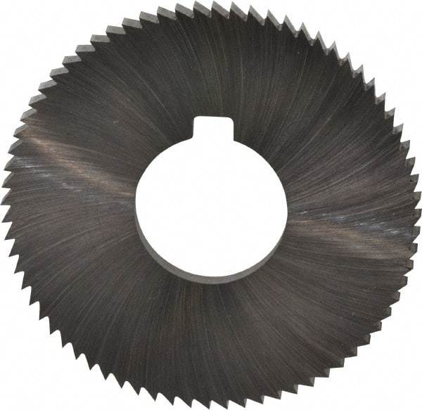 Made in USA - 2-3/4" Diam x 0.182" Blade Thickness x 1" Arbor Hole Diam, 72 Tooth Slitting and Slotting Saw - Arbor Connection, Right Hand, Uncoated, High Speed Steel, Concave Ground, Contains Keyway - All Tool & Supply