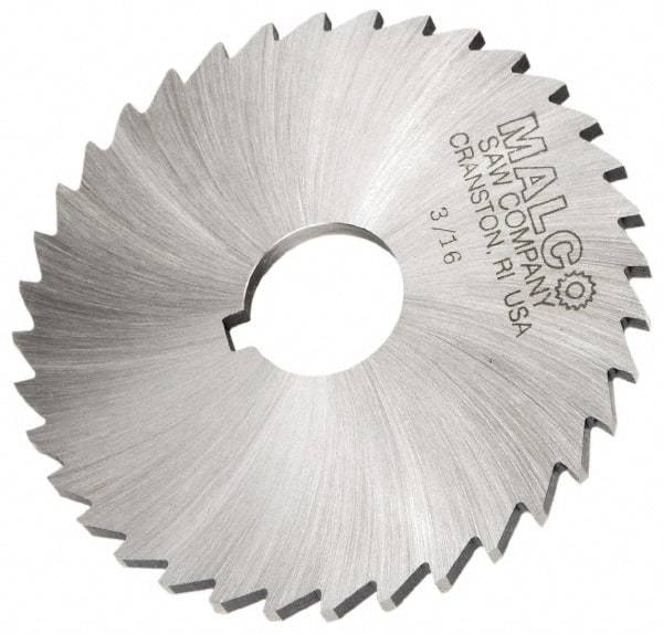 Made in USA - 4" Diam x 5/32" Blade Thickness x 1" Arbor Hole Diam, 36 Tooth Slitting and Slotting Saw - Arbor Connection, Right Hand, Uncoated, High Speed Steel, Concave Ground, Contains Keyway - All Tool & Supply