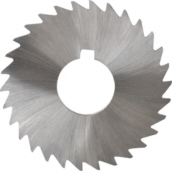 Made in USA - 3" Diam x 3/32" Blade Thickness x 1" Arbor Hole Diam, 30 Tooth Slitting and Slotting Saw - Arbor Connection, Right Hand, Uncoated, High Speed Steel, Concave Ground, Contains Keyway - All Tool & Supply