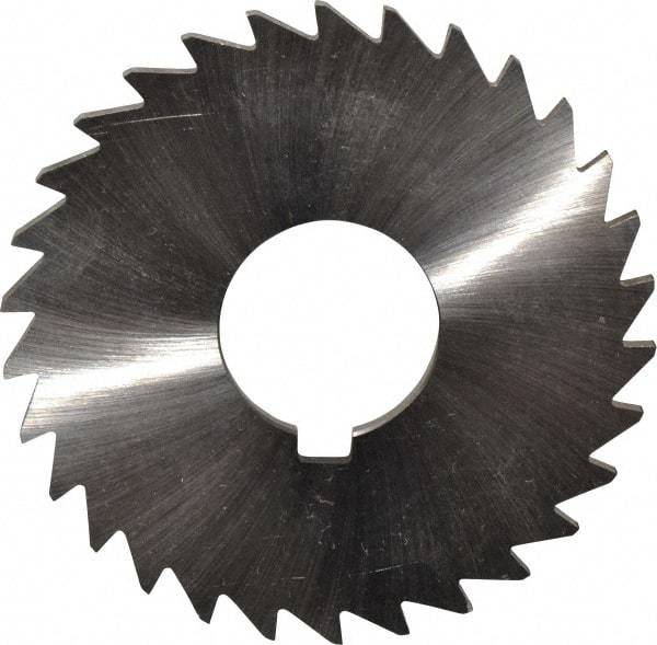 Made in USA - 3" Diam x 1/8" Blade Thickness x 1" Arbor Hole Diam, 30 Tooth Slitting and Slotting Saw - Arbor Connection, Right Hand, Uncoated, High Speed Steel, Concave Ground, Contains Keyway - All Tool & Supply