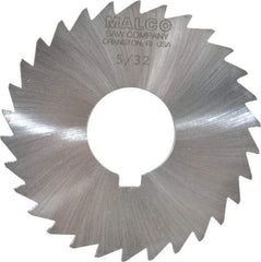 Made in USA - 3" Diam x 5/32" Blade Thickness x 1" Arbor Hole Diam, 30 Tooth Slitting and Slotting Saw - Arbor Connection, Right Hand, Uncoated, High Speed Steel, Concave Ground, Contains Keyway - All Tool & Supply