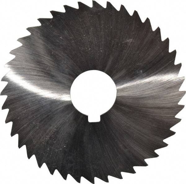 Made in USA - 4" Diam x 3/64" Blade Thickness x 1" Arbor Hole Diam, 40 Tooth Slitting and Slotting Saw - Arbor Connection, Right Hand, Uncoated, High Speed Steel, Concave Ground, Contains Keyway - All Tool & Supply