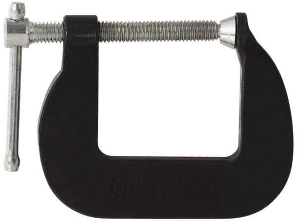 Gibraltar - Light-Duty 1-1/2" Max Opening, 1-1/2" Throat Depth, Cast Iron Standard C-Clamp - 850 Lb Capacity, 0" Min Opening, Standard Throat Depth - All Tool & Supply