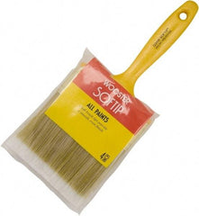 Wooster Brush - 4" Flat Synthetic General Purpose Paint Brush - 3-3/16" Bristle Length, 5-5/8" Plastic Fluted Handle - All Tool & Supply