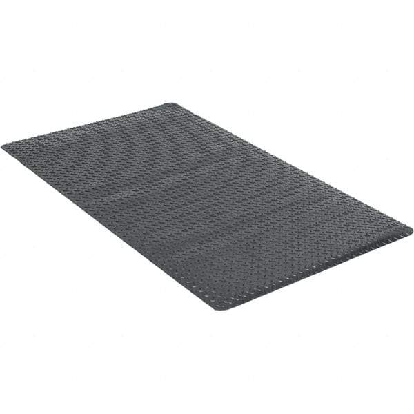 Wearwell - 5' Long x 3' Wide, Dry Environment, Anti-Fatigue Matting - Black, Vinyl with Urethane Sponge Base, Beveled on 4 Sides - All Tool & Supply