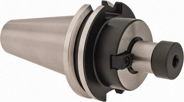 Iscar - CAT40 Taper Shank 3/4" Pilot Diam Shell Mill Holder - 1-3/8" Flange to Nose End Projection, Through-Spindle & DIN Flange Coolant - Exact Industrial Supply