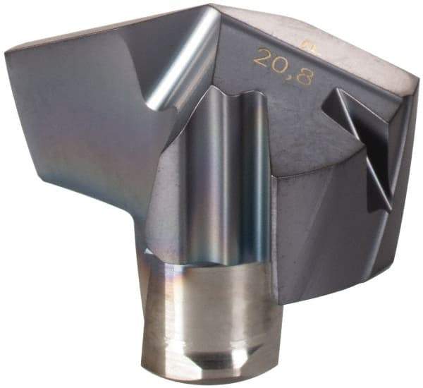 Iscar - Series ICP, 0.819" Diam Grade IC908 140° Replaceable Drill Tip - Carbide, TiAlN Finish, 20 Seat Size, Through Coolant - All Tool & Supply