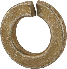 Made in USA - 3/8", 0.094" Thick Split Lock Washer - 1060 Spring Steel, Zinc Yellow Dichromate Finish, 0.377" Min ID, 0.385" Max ID, 0.68" Max OD - All Tool & Supply